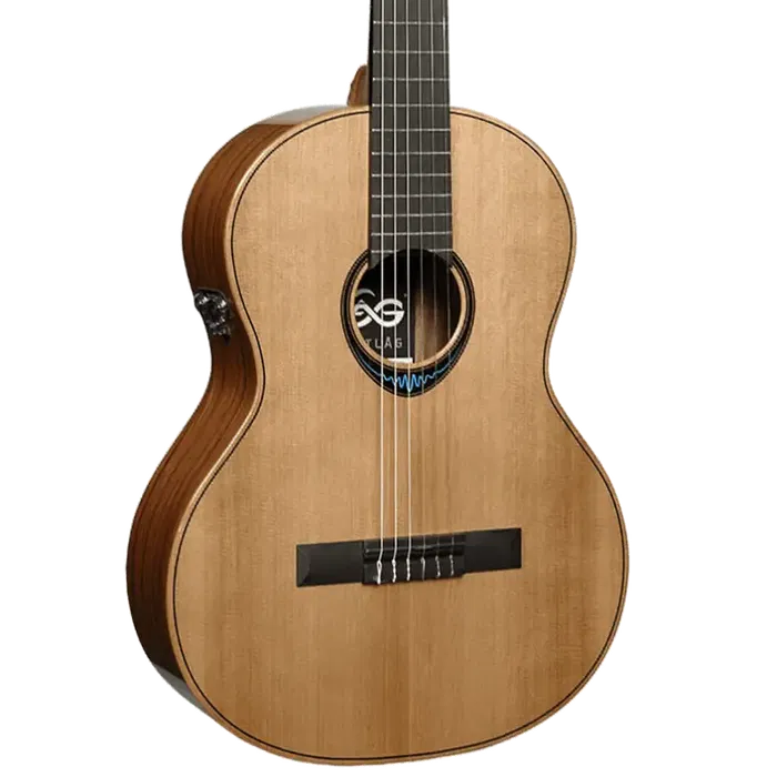 LAG Guitarra Acústica Clásica Nylon Blue Wave 2 Natural Clásica 4/4 Cedro Macizo