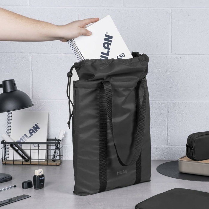 Milan Bolso Tote Bag Serie Shadow Negro