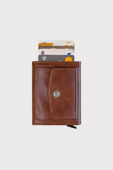 Zoozie Bags Cartera Unisex Piel de PU Color Tan Elegante y con Estilo