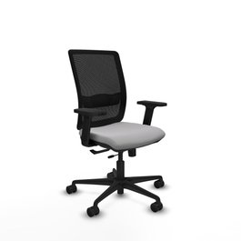 PIQUERAS Y CRESPO Silla de oficina Haches con mecanismo Sincro/Traslack Gris claro y Negro