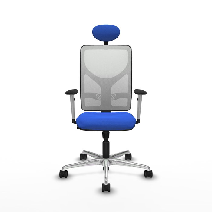 PIQUERAS Y CRESPO Silla de oficina Motilla con mecanismo Sincro, Tela Azul y Malla Blanca PIQUERAS Y CRESPO Silla de oficina Motilla con mecanismo Sincro, Tela Azul y Malla Blanca