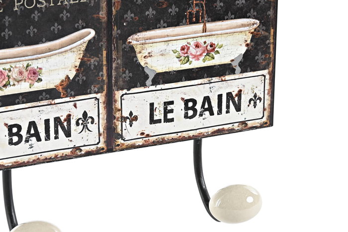 DKD Home Decor Perchero de Pared Tradicional Metal Negro Blanco 6 x 12 x 24 cm (4 Unidades) DKD Home Decor Perchero de Pared Tradicional Metal Negro Blanco 6 x 12 x 24 cm (4 Unidades)