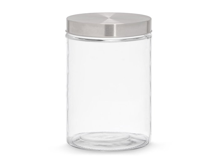 Vivalto Tarro de Vidrio con Tapa de Acero 850 ml - Dimensiones 11x12x11 cm (Set de 24)