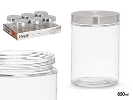 Vivalto Tarro de Vidrio con Tapa de Acero 850 ml - Dimensiones 11x12x11 cm (Set de 24)