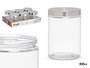 Vivalto Tarro de Vidrio con Tapa de Acero 850 ml - Dimensiones 11x12x11 cm (Set de 24)