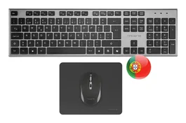 Tacens Combo Pack 3-en-1 Inalámbrico 6ZENITHPT con Tecla IA Copilot - Teclado Full-size QWERTY Portugués, Ratón 3200 DPI y Alfombrilla - para PC, Mac, PS5, Xbox Series X