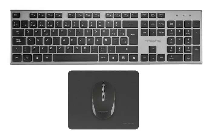 Tacens Combo Pack 3-en-1 Inalámbrico 6ZENITHPT con Tecla IA Copilot - Teclado Full-size QWERTY Portugués, Ratón 3200 DPI y Alfombrilla - para PC, Mac, PS5, Xbox Series X