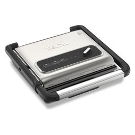 Tefal Tischgrill Inicio GC242D12, Grill de Mesa Negro y Acero Inoxidable, 740 cm², 2000W, Tapa con Bisagra
