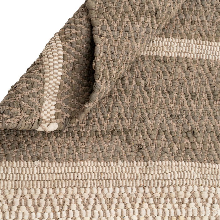 Alfombra Rayas Natural Algodón 160 X 230 cm Alfombra Rayas Natural Algodón 160 X 230 cm