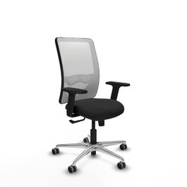 PIQUERAS Y CRESPO Silla de oficina Zulema con mecanismo Sincro, Similpiel Negro y Malla Blanco