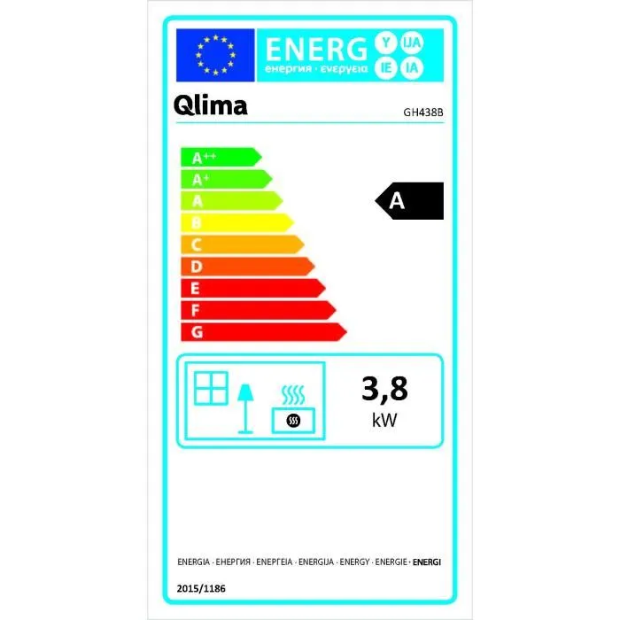 Qlima GH438B Estufa de gas portátil 3,8 kW infrablue para calentar hasta 47m² (118m³) con botella de 13kg, calefacción instantánea Qlima GH438B Estufa de gas portátil 3,8 kW infrablue para calentar hasta 47m² (118m³) con botella de 13kg, calefacción instantánea