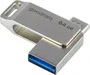 Goodram ODA3 Pendrive USB 64 GB Plata USB Type-A/Type-C 3.2 Gen 1 con Velocidad de Lectura 60 MB/s y Diseño Giratorio de Metal