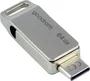Goodram ODA3 Pendrive USB 64 GB Plata USB Type-A/Type-C 3.2 Gen 1 con Velocidad de Lectura 60 MB/s y Diseño Giratorio de Metal