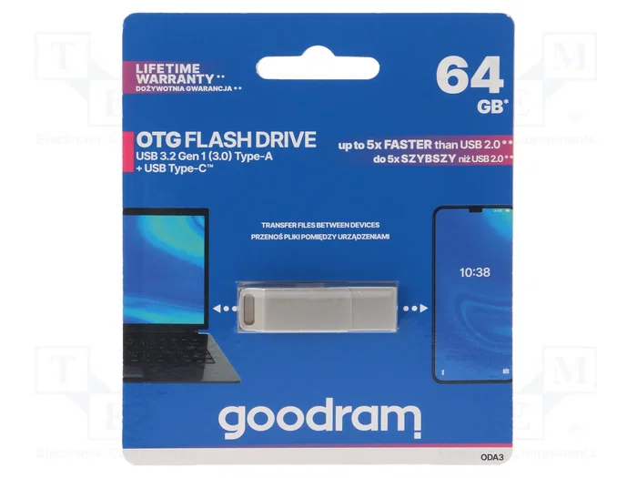 GOODRAM ODA3 SILVER USB 3.2 GEN 1 64GB