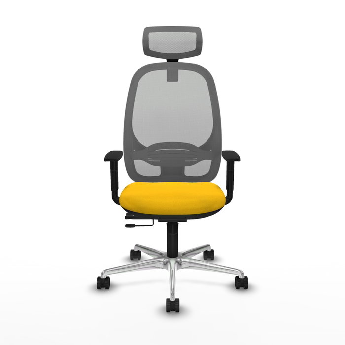 PIQUERAS Y CRESPO Silla de oficina Cilanco con mecanismo Sincro/Traslack, Amarillo y Gris