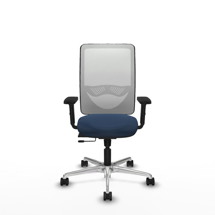 PIQUERAS Y CRESPO Silla de oficina Zulema con mecanismo Sincro/Traslack Azul marino y Blanco