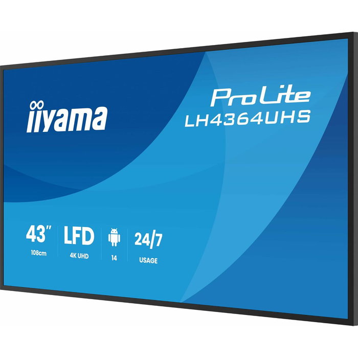 Iiyama LH4364UHS-B1AG Monitor de Señalización Digital 43 pulg 4K UHD Android 14 Iiyama LH4364UHS-B1AG Monitor de Señalización Digital 43 pulg 4K UHD Android 14