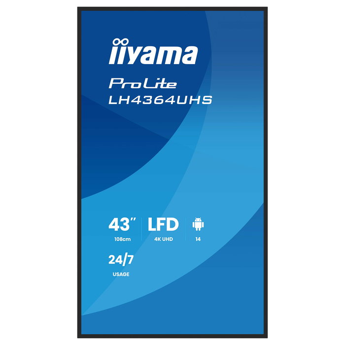 iiyama LH4364UHS-B1AG 43" LCD UHD 4K 3840x2160 LED 24/7 Wifi