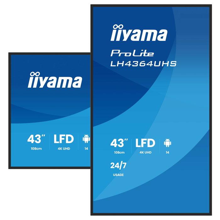 iiyama LH4364UHS-B1AG 43" LCD UHD 4K 3840x2160 LED 24/7 Wifi