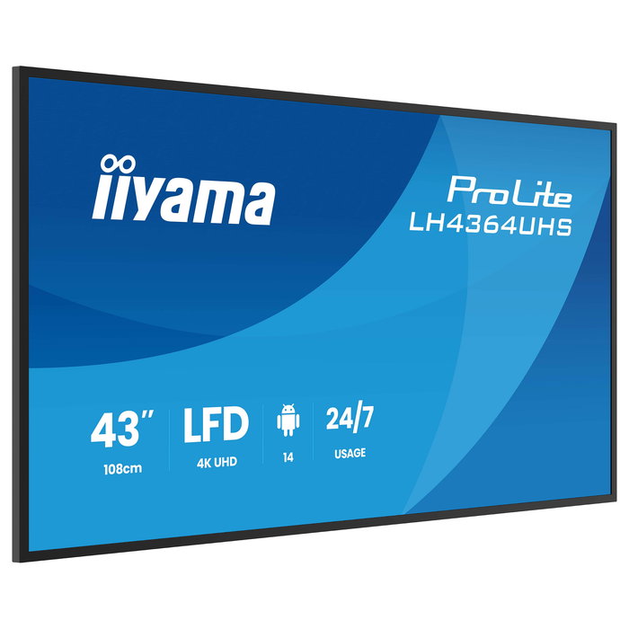 iiyama LH4364UHS-B1AG 43" LCD UHD 4K 3840x2160 LED 24/7 Wifi