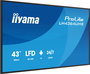 Iiyama LH4364UHS-B1AG Monitor 43" UHD 3840x2160 VA DLED 500cd/m², Android 14 OS, Operación 24/7, Incluye Soporte Pared