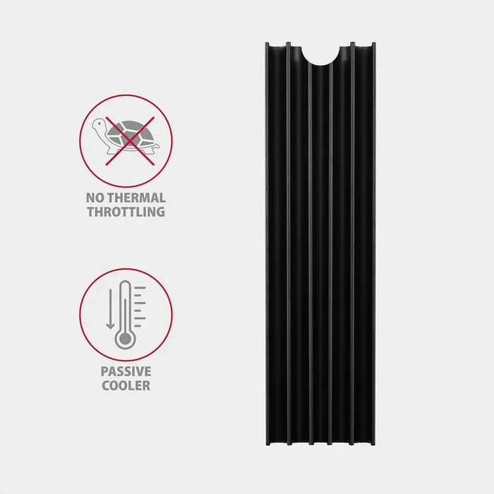 Axagon CLR-M2L10 Disipador de calor pasivo para M.2 SSD 2280, Negro