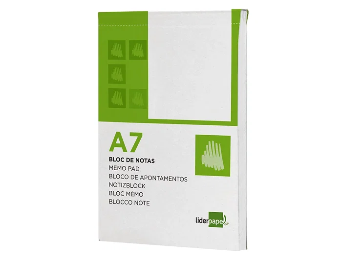 Liderpapel Bloc de notas A7 liso 80 hojas 60g/m2 perforado