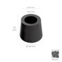 WOLFPACK LINEA PROFESIONAL Taco Goma Andador Negro Ø 22mm con Arandela, 50 Unidades