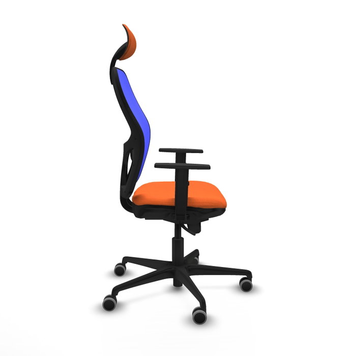 PIQUERAS Y CRESPO Silla de oficina Jorquera con mecanismo Sincro, Naranja y Azul