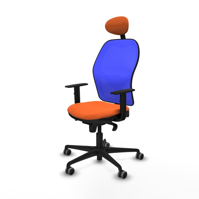 PIQUERAS Y CRESPO Silla de oficina Jorquera con mecanismo Sincro, Naranja y Azul