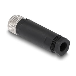 DeLOCK Conector M8 codificado A de 4 pines hembra con montaje de tornillo