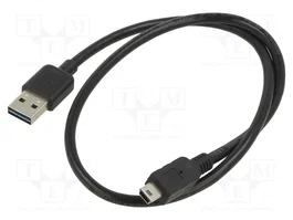 DeLOCK Cable USB 2.0 Tipo-A a Mini-B, 0,5 m, Negro