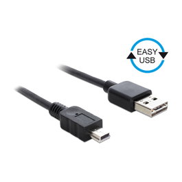 DeLOCK Cable EASY-USB 2.0 Tipo A a Mini-B 0,5 m Negro