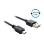 DeLOCK Cable USB 2.0 Tipo A a Mini-B, 0,5 m, Negro