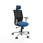 PIQUERAS Y CRESPO Silla de oficina Yunquera con mecanismo Sincro, Azul claro y Negro