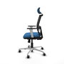 PIQUERAS Y CRESPO Silla de oficina Yunquera con mecanismo Sincro, Azul claro y Negro