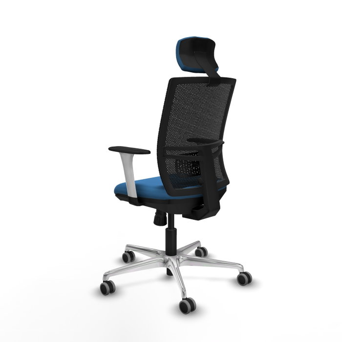 PIQUERAS Y CRESPO Silla de oficina Yunquera con mecanismo Sincro, Azul claro y Negro
