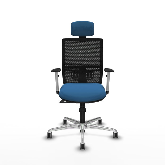 PIQUERAS Y CRESPO Silla de oficina Yunquera con mecanismo Sincro, Azul claro y Negro