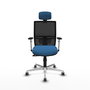 PIQUERAS Y CRESPO Silla de oficina Yunquera con mecanismo Sincro, Azul claro y Negro