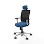 PIQUERAS Y CRESPO Silla de oficina Yunquera con mecanismo Sincro, Azul claro y Negro