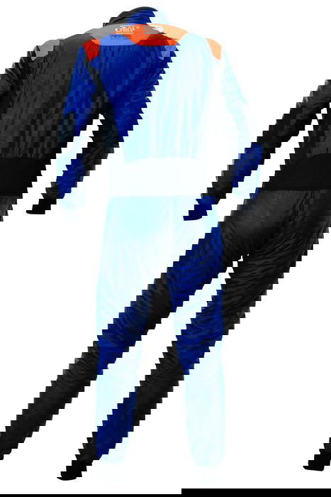 Omp OMPIA0-1870-A01-249-56 Traje De Carreras Tecnica Super Light Ignífugo FIA 8856-2018 Azul Marino - Fluo Naranja Talla 56