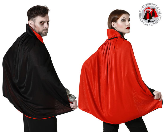 Capa de Vampiro Reversible Rojo/Negro Infantil 80 cm Capa de Vampiro Reversible Rojo/Negro Infantil 80 cm