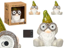 Ibergarden Figura Solar Gnomo de Jardín Surtido en Cerámica, Colores Varios, Dimensiones 18x21x13 cm (Set de 12)