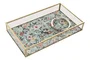 DKD Home Decor Bandeja de Cristal y Metal 24x14x4 cm (Pack de 2 Surtido) de Colores Beige y Verde