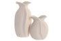 DKD Home Decor Jarrón de Gres Blanco Rugoso 15x15x29 cm