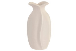 DKD Home Decor Jarrón de Gres Blanco Rugoso 15x15x29 cm
