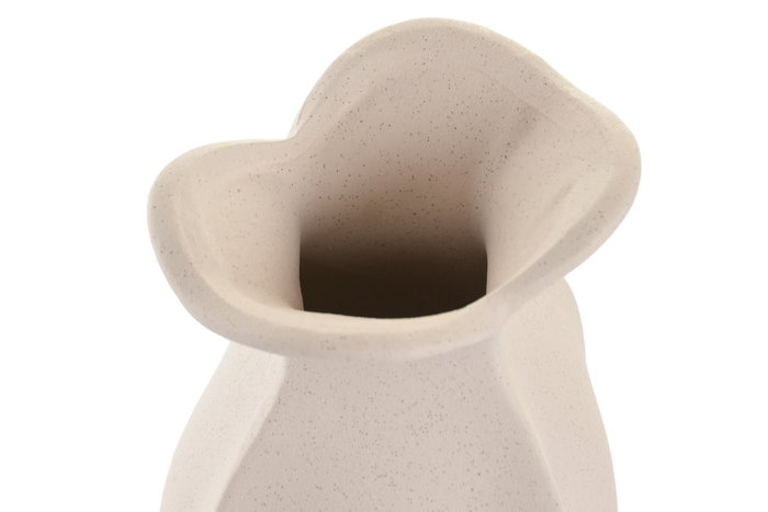 DKD Home Decor Jarrón de Gres Blanco Rugoso 15x15x29 cm