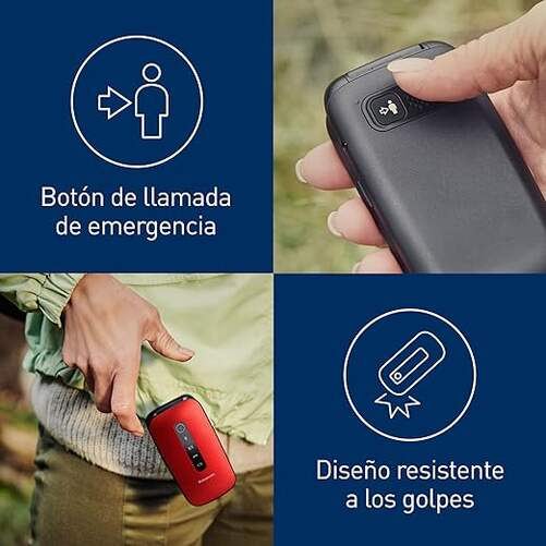 Panasonic - Teléfono móvil 4G Concha, móvil de concha plegable con conectividad 4G