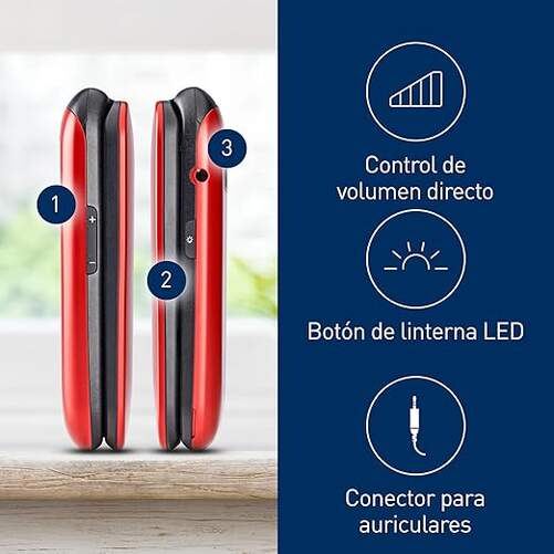 Panasonic - Teléfono móvil 4G Concha, móvil de concha plegable con conectividad 4G