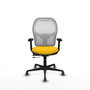 PIQUERAS Y CRESPO Silla de oficina Jorquera con mecanismo Sincro/Traslack, Amarillo y Blanco